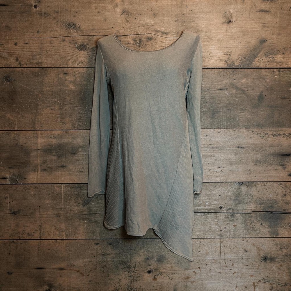 Soft Surroundings Gray Cotton Knit Asymmetrical Sharkbite Tunic XS